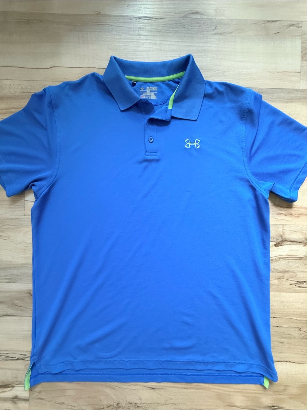 Under Armour HeatGear Men’s 2XL Blue Green Loose Fit Performance Polo Shirt
